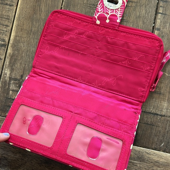 Vera Bradley Twirly Birds Pink Large Toggle Tote and Wallet - Picture 8 of 11